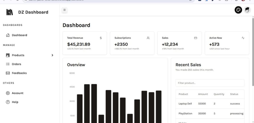 Dashboard Next.js