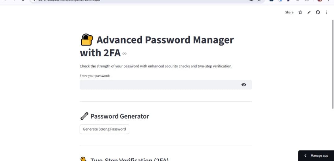 Streamlit Advanced Password Manager